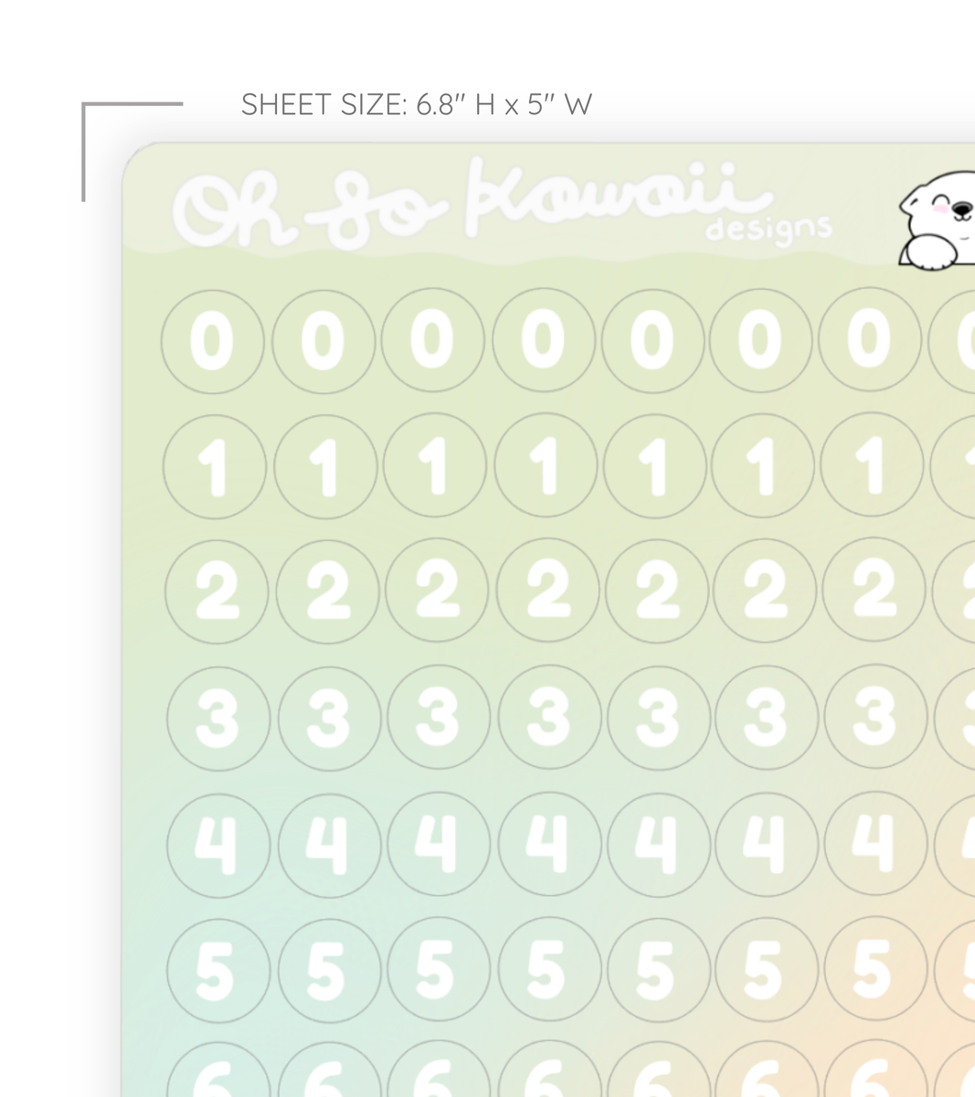 Circular Number Sticker Sheet – Ohsokawaiidesigns