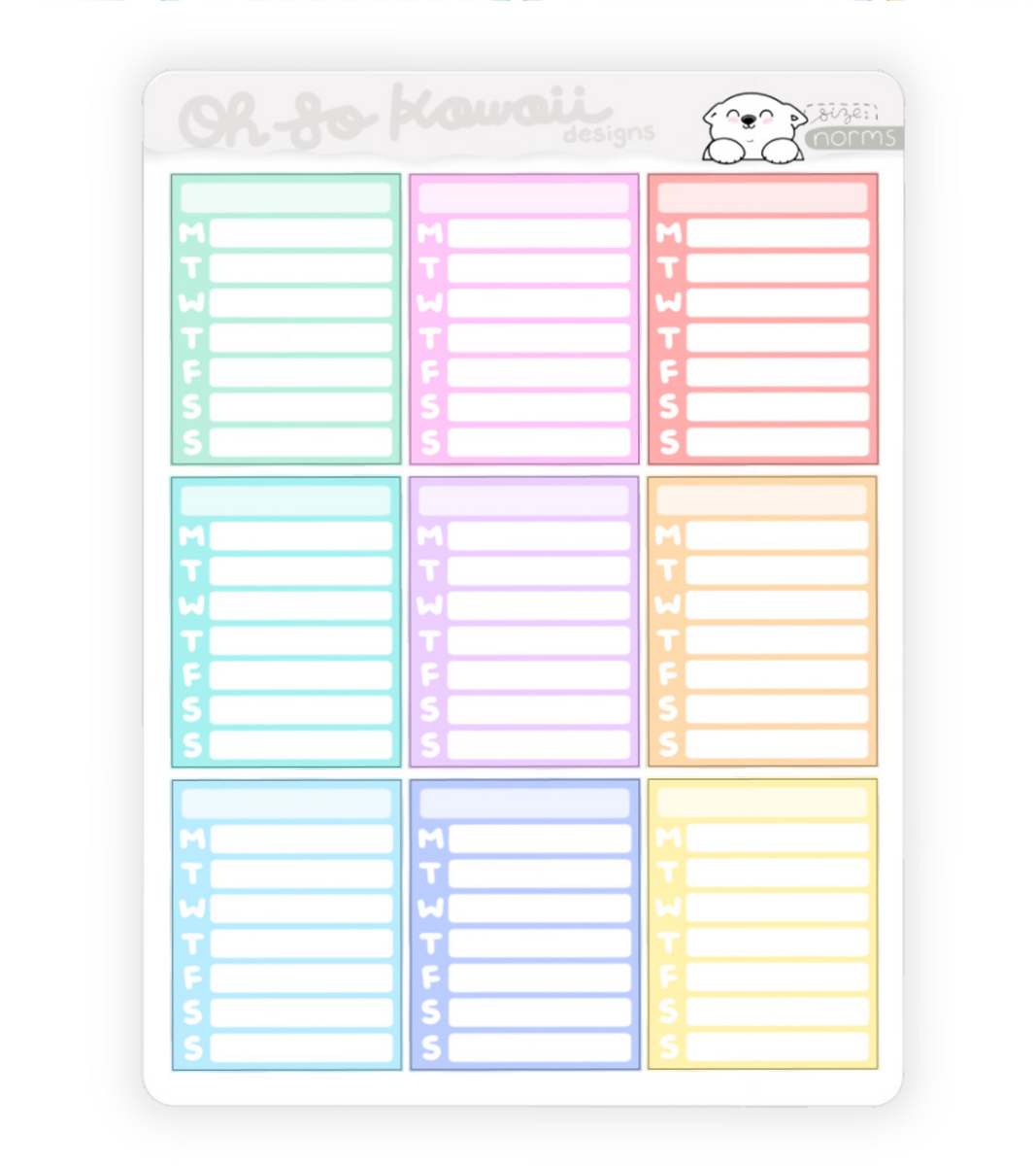 Week Tracker – Ohsokawaiidesigns