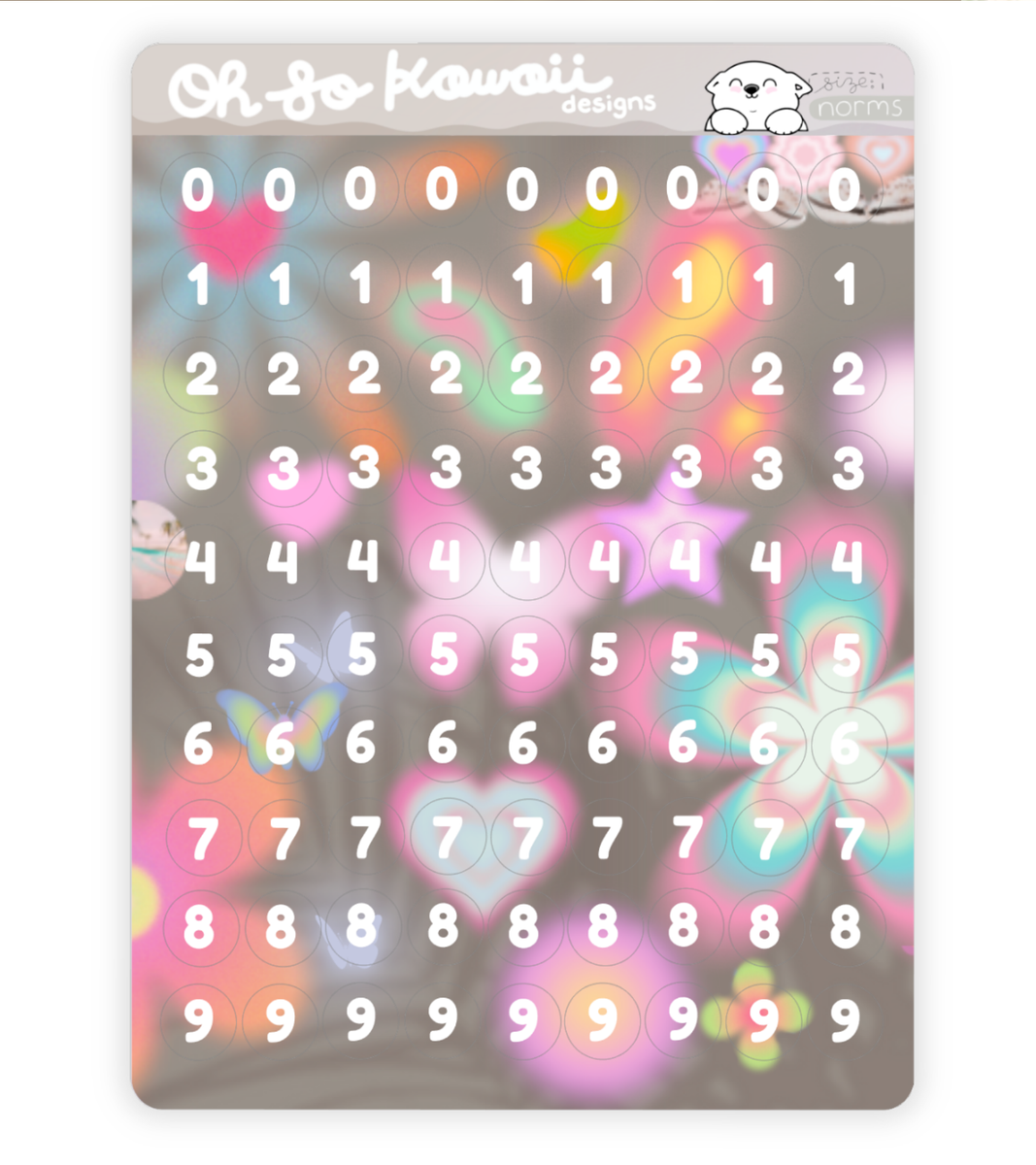 Circular Number Sticker Sheet – Ohsokawaiidesigns